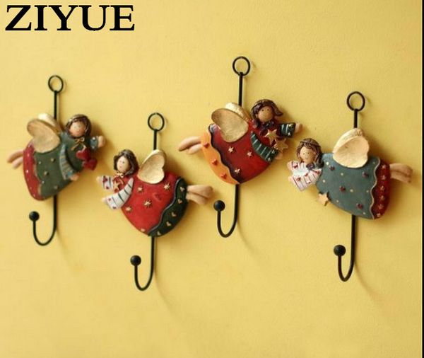 

retro coat hooks wall / iron resin wall hooks / angel art deco hook door rear