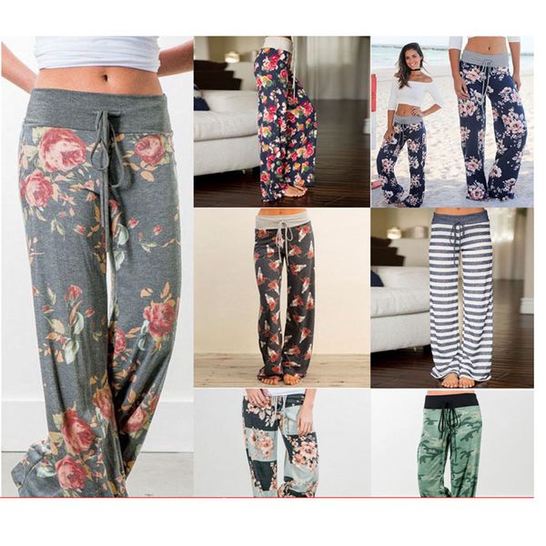 

women patchwork yoga pants brand high waist elastic wide leg full pants lace up fitness loose dancing yoga pant streetwear, White;red
