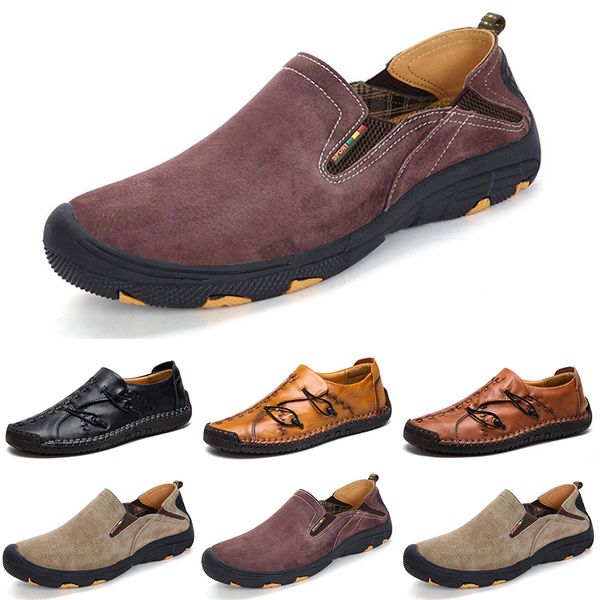 

2020 new designer luxury men casual shoes black loafers flat suede leather slip on fashion mens trainers sneakers size 38-45 color18