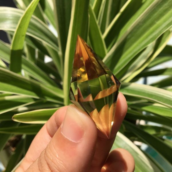 

12sided natural smoky citrine double terminated vogel inspired crystal wand point healing,love gifts, lucky gems, home accessories, Black