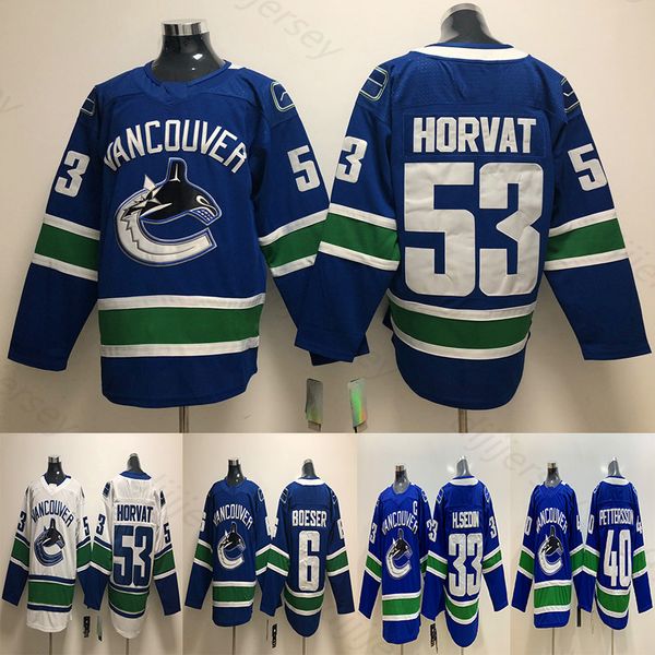 

Men's Vancouver Canucks Jerseys Elias Pettersson Henrik Sedin Brock Boeser Bo Horvat Fanatics Branded Breakaway Hockey Jersey