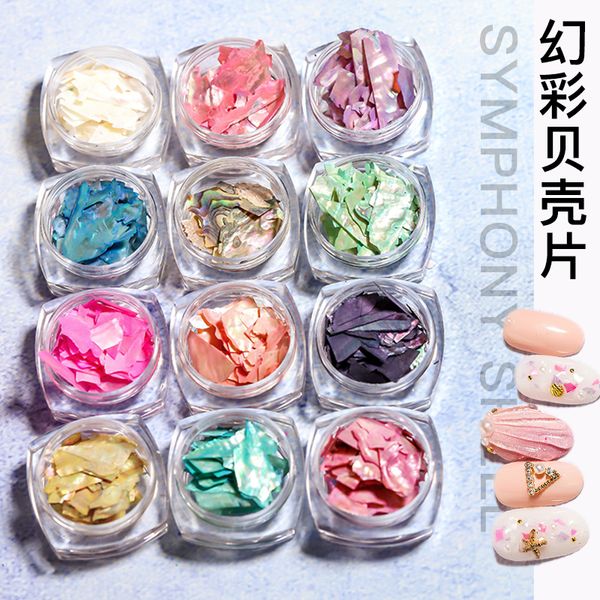 

nail ornaments shell pieces multicolored abalone pieces mirage bride, Silver;gold