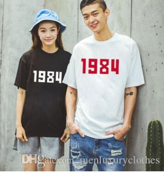 

Mens 1984 Numbers Print T-shirt Women Lovers Tshirts All Match Classical Tees Short Sleeved