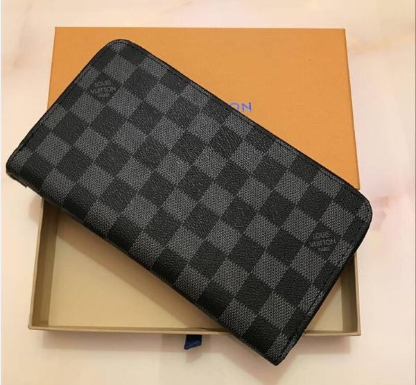 

wholesale and retail 2019 designer brand fashion single zip pu leather long wallet clutch bag large single zipper hand wallet with bo, Red;black