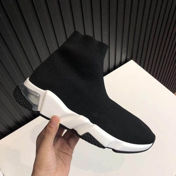 

2020 new mens womens shoes high knitted air cushion heel comfortable and quick-drying training sneakers boots, Black