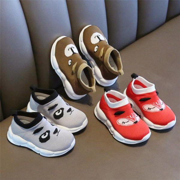 

children's sneakers girls boys sport shoe stretch mesh breathable shoes fashion infant kids running sports shoes soft sole shoe, Black;red