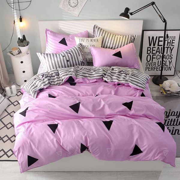 Bed Linens Sets Geometric Duvet Quilt Cover Bedding Set Single