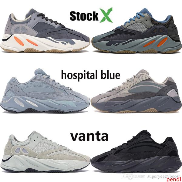 

wave runner 700 new carbon blue inertia magnet vanta utility black static 3m reflective kanye west running shoes men women designer sneakers
