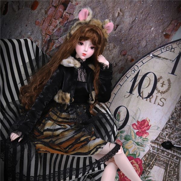 

1/3 bjd joint body doll with hair dress shoes headdress, name by amber sd toy dc gift for girl, 62cm t200428