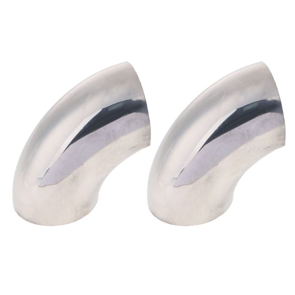 

2x 2.5in 201 stainless steel 90 degree bend 76mm elbow exhaust pipe
