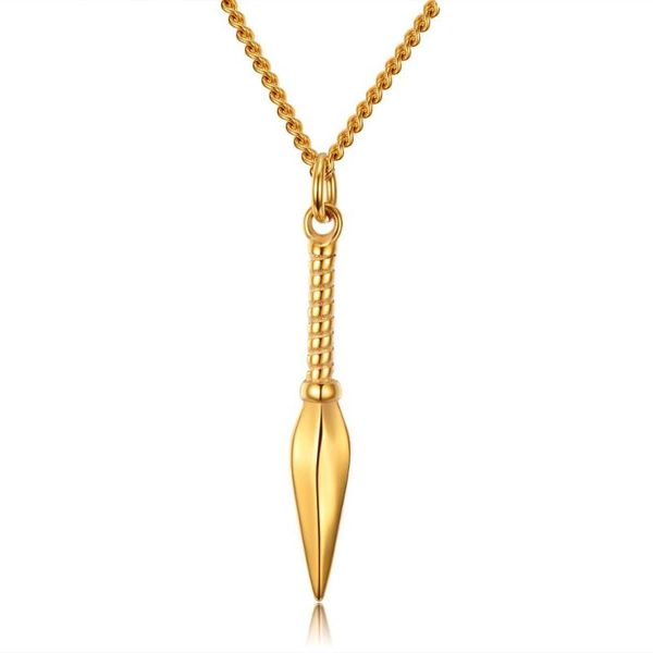 

stainless steel jewelry personalized arrow spear pendant chain necklace, Silver