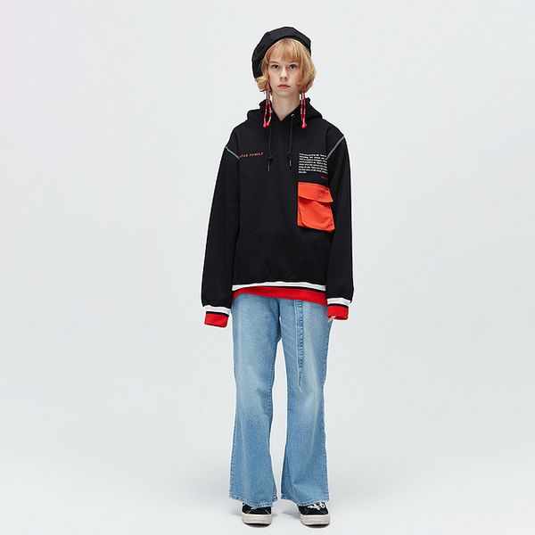 

designer women men hoodies 2019 fashion brand letter print with pockets tide hooded sweater men luxury hip hop sweater 2 colors, Black