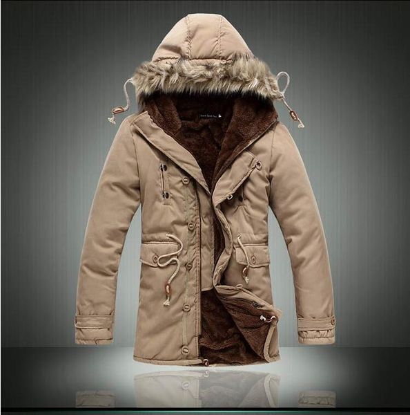 

2019 new arrival men korean version casual cotton parka solid color tide male coat outdoor sport warm army green parka thicken long jacket, Black