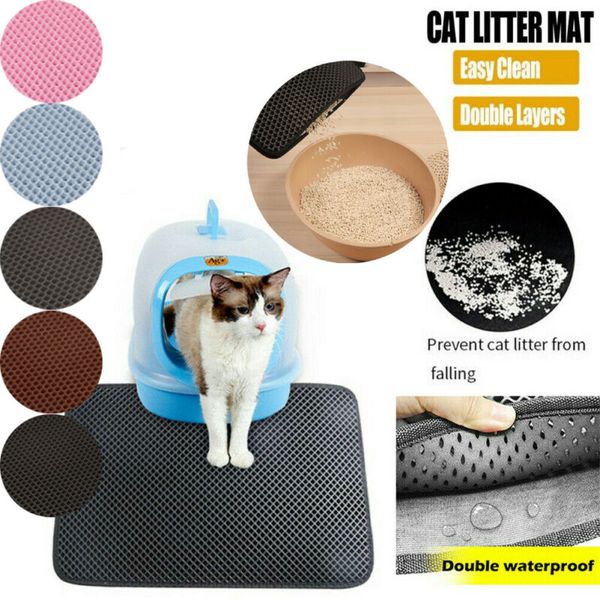 

waterproof cat litter mat eva double layer cat litter trapping pet litter cat mat clean pad products for cats accessories