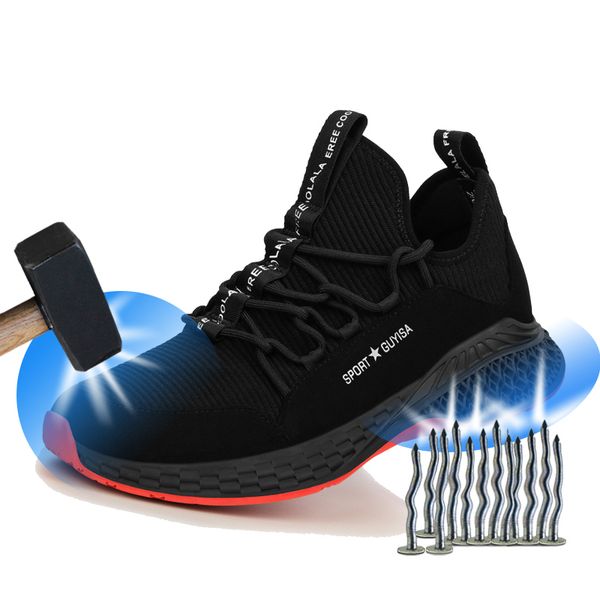 

yuxiang breathable safety shoes safety shoes with metal toe cap men women work boots indestructible shoe work boots, Black