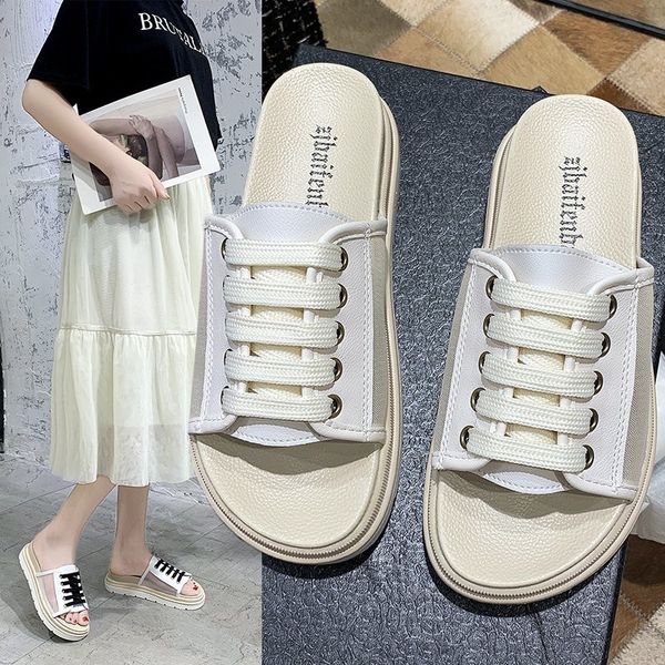 

shoes woman 2020 slippers women summer luxury slides med shale female beach platform pantofle designer flat soft sabot new, Black