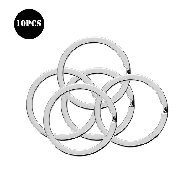

10pcs/pack 32mm metal key holder split rings keyring keychain keyfob accessories c19011001, Silver