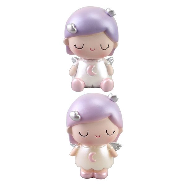 

2pcs симпатичные распашные bobble head угол gilr фигуры для рабочего стола украшение декоры