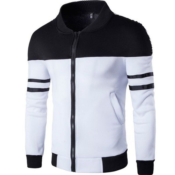 

zogaa men's jacket homme patchwork zipper jacket casual stand collar 2019 autumn trend fashion baseball men's jackets, Black;brown