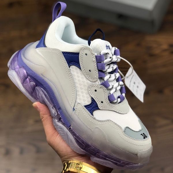 

multi luxury triple s designer low old dad combination soles new color mens womens fashion casual shoes high size 36-45, White;red