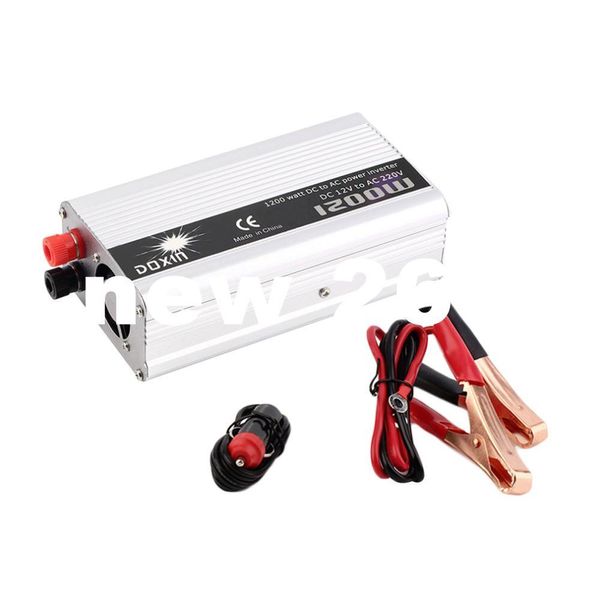 Freeshipping DC 12V para AC 220V portátil Power Inverter Car Charger Converter 1200W WATT