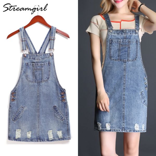 

women short black denim skirt with straps pockets summer a line pink ripped jeans skirts with buttons overalls skirt mini female