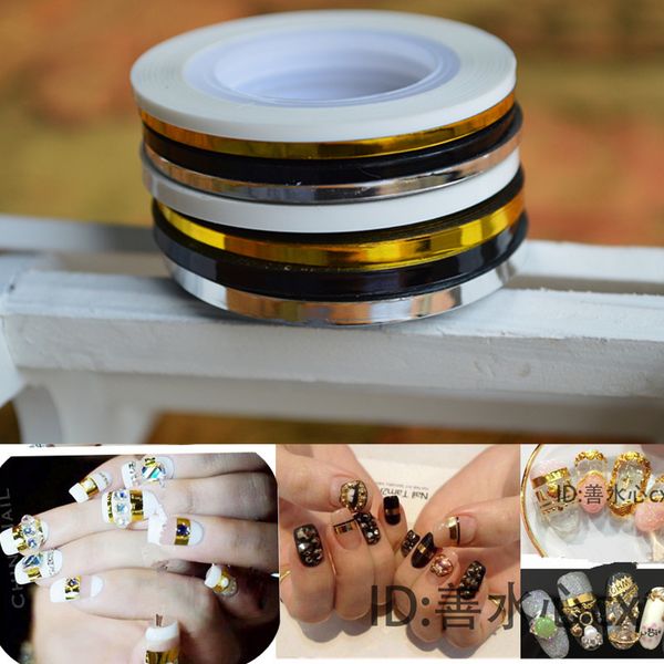 

1 roll new arrive 2mm/3mm popular nail striping tape line for nails decorations diy nail art self-adhesive decal tools jinc125, Black