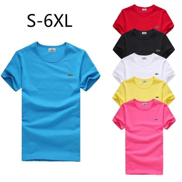 

футболка дизайнерские мужчины женщины с коротким рукавом марка футболка лето крокодил вышивка мужские тройники повседневная сплошной цвет то, White;black