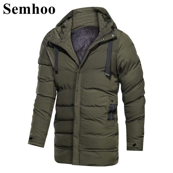 

2019 winter new men's long section cotton suit slim hooded thick warm cotton coat fashion wild men's clothing plus size m---4xl, Black