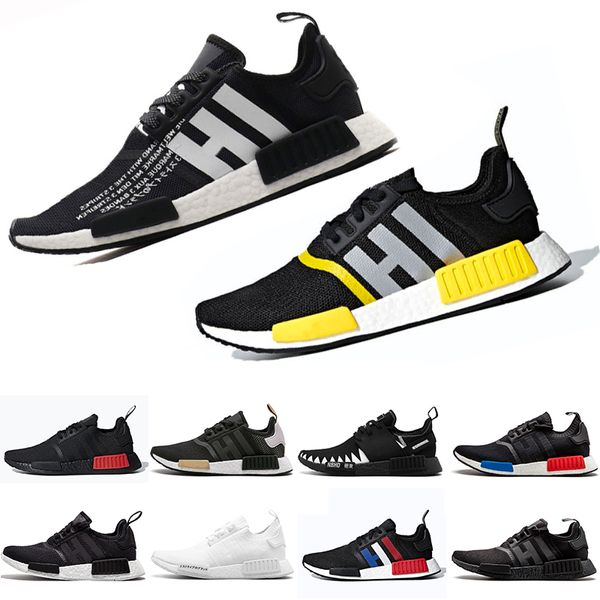 

2019 atmos running shoes nmd r1 primeknit triple white bee nmds designer running shoes for men women oreo runner sports sneakers 36-45