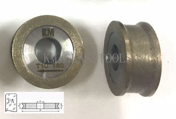 

бесплатная доставка!d50x12xfa3/4/5/6/8/10/12/15/19mm периферийный daimond катит плоский край с arris, для шлифовального станка стекла руки
