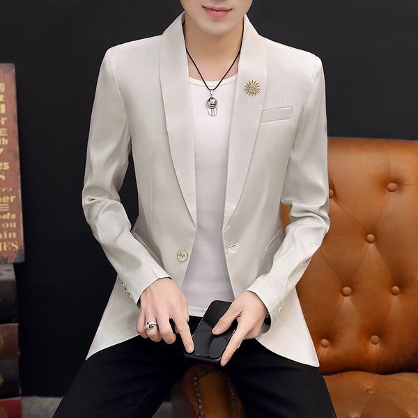 

men's suits & blazers 2021 spring style blazer slim fit teenager fashion, White;black
