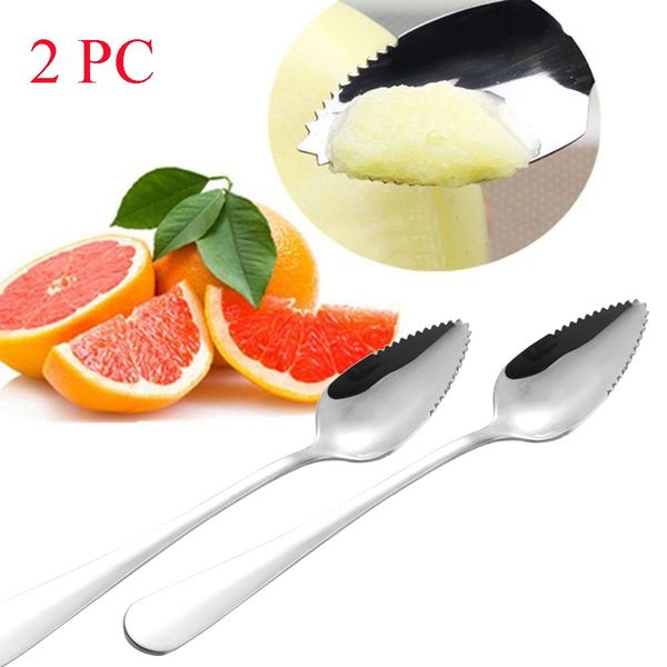 

2pc stainless steel band sawtooth spoon thick grapefruit spoon dessert spoon jagged edge convenient tableware t3 spoons