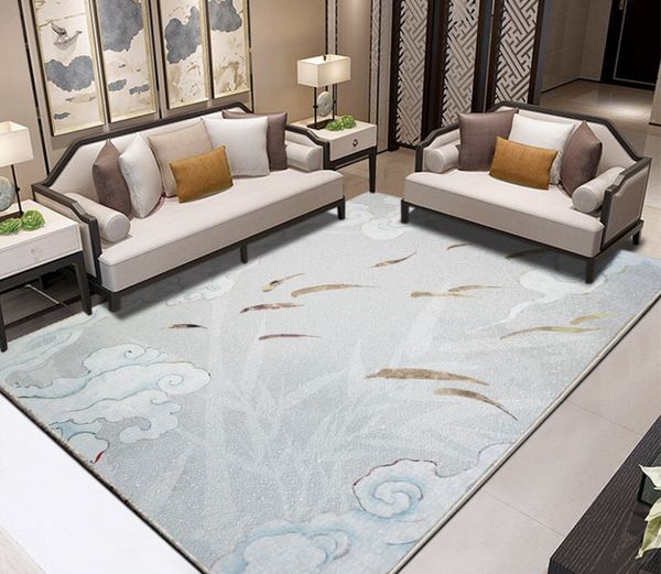 Benutzerdefinierte 3D-Fototapete Chinesische Stilwolke, Bambusblätter Wohnzimmer Badezimmerboden PVC Selbstklebende Wandbild Tapete
