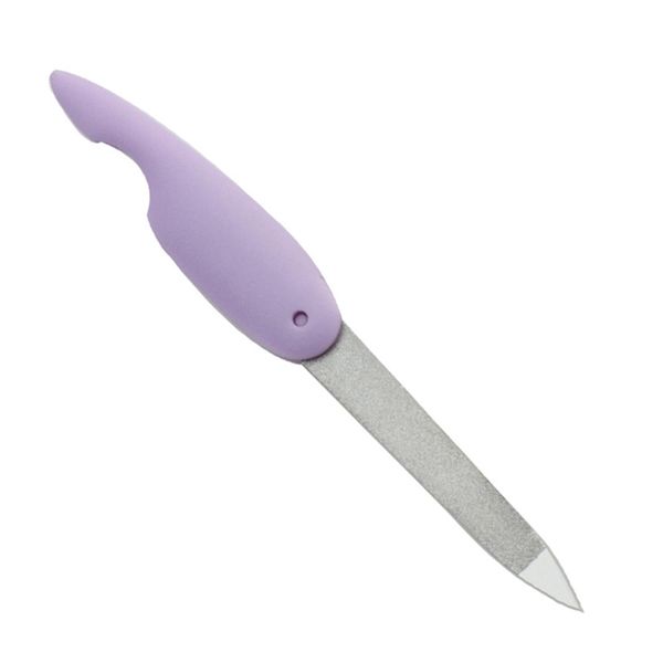 

1pcs new nail file color random metalic stainless steel fold cuticle lime ongle a professionel tool lima unghie