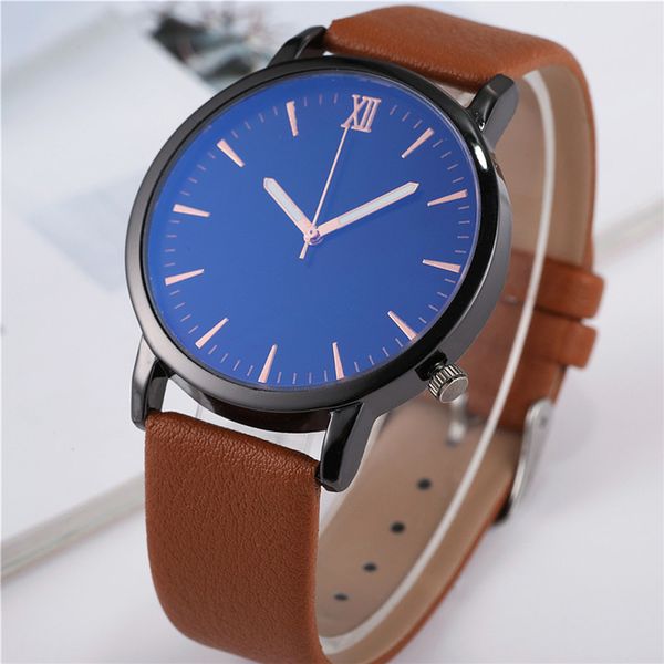 

2019 delicate mens quartz watches fashion male clock business watch sport men dress gift wristwatch a4, Slivery;brown