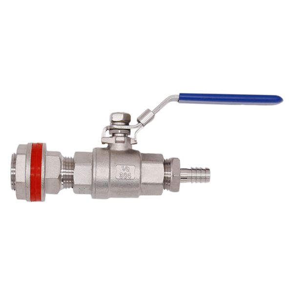 

weldless 304 ss ball valve with hose barb suitable brew kettles, homebrew hardware