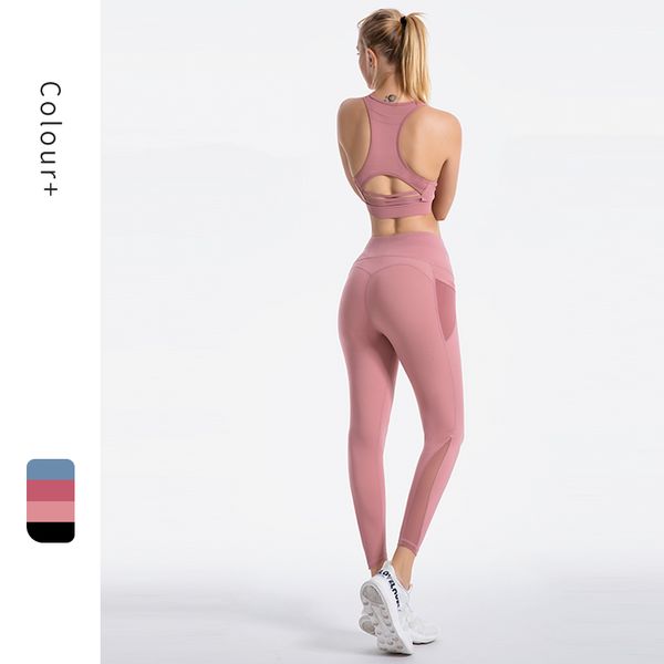 

atsani 2 pieces set gym clothing yoga set workout clothes women sports bra and leggings sports wear suit, White;red