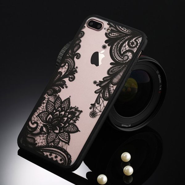 

floral phone case for apple iphone 7 8 6 6s 5 5s se plus lace flower hard pc cases back cover for iphone x xr xs max