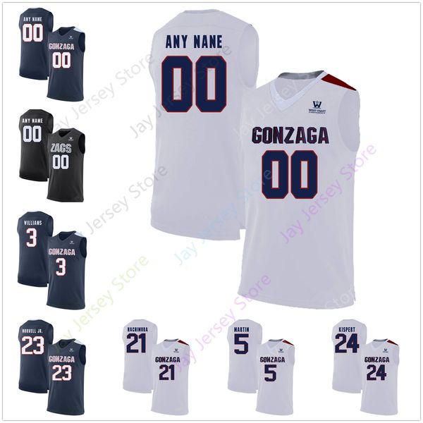 

2020 gonzaga bulldogs basketball jersey ncaa college john stockton petrusev gilder drew timme ryan woolridge anton watson joel ayayi, Black;red