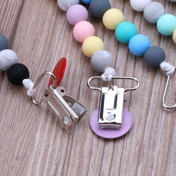 

baby dummy chain silicone pacifier clips bead dummy clip infant handmade newborn teether toy