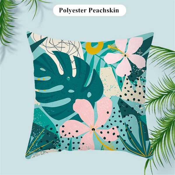 

tropical plants pillow case polyester peachskin decorative pillowcases throw pillow case kussensloop almohada poszewka