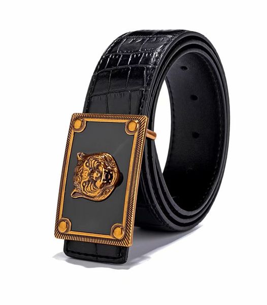 

2020 new mens designer leather belts print letter mens luxury designer straps women gold silver black bee buckle, Black;brown