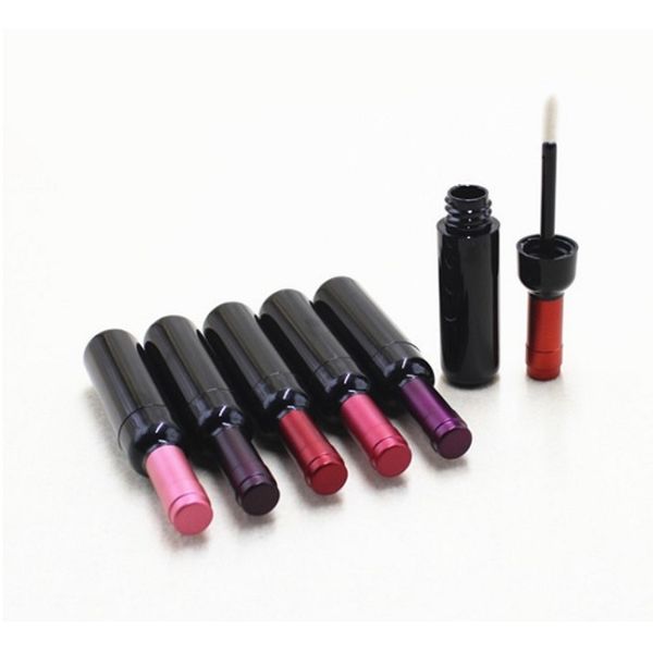 Alto grau de 5ml Mini Red Wine Bottle Forma Lip Gloss tubo plástico Rodada Lip Glaze Garrafa WB1224