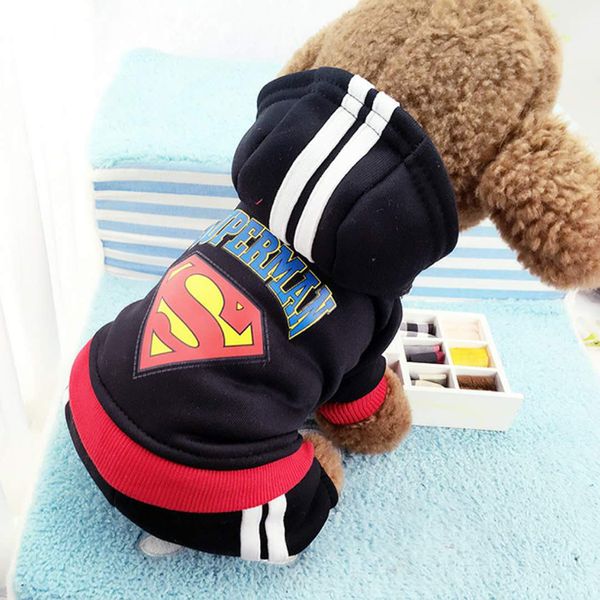 

4 legs dog pet superman batman pet dog cat hoodie sweater for bulldog puppy autumn winter warm dog clothes