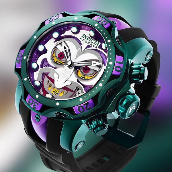 

Dc comic joker men 039 invicta watch 52 5mm tainle teel ilicone aluminum model 26790 30063 30064 30124 wi quartz for dorp hippin, Slivery;brown