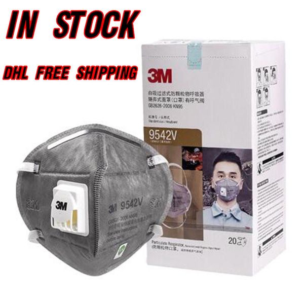 

in stock ce certificate 3m n95 face mask 9502+ 9501+ 9542v 9001v with respirator valve ffp2 mask anti dustprotective dustproof pm2.5 mask