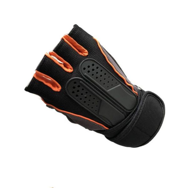 

durable silicone half-finger gloves fitness cycling anti-slip wear-resistant breathable sports outdoor climbing gloves, Black