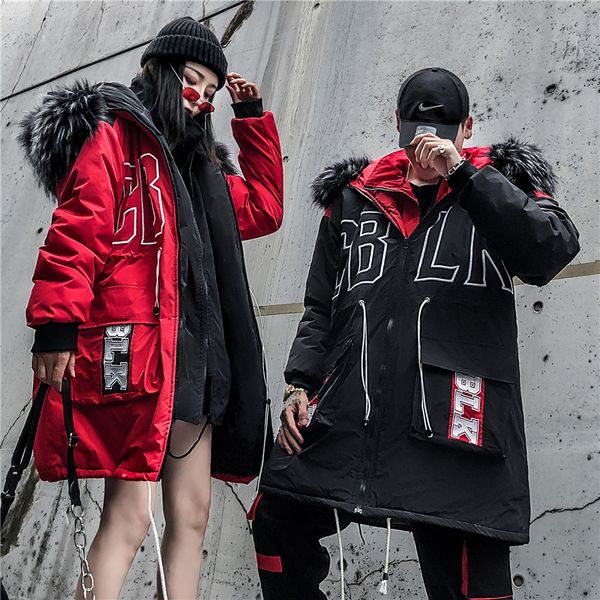 

winter jacket men hooded casual long thick warm coat, Black