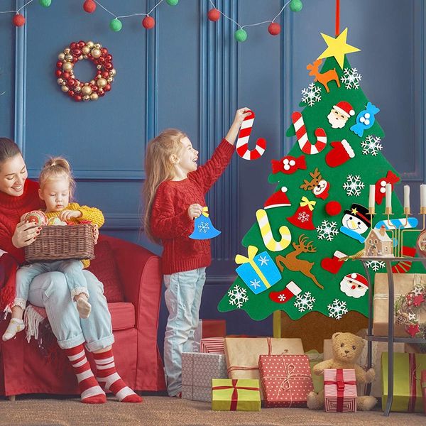 

felt christmas tree for kids 3.2ft diy christmas tree with toddlers 49pcs ornaments for children xmas gifts hanging home door wa